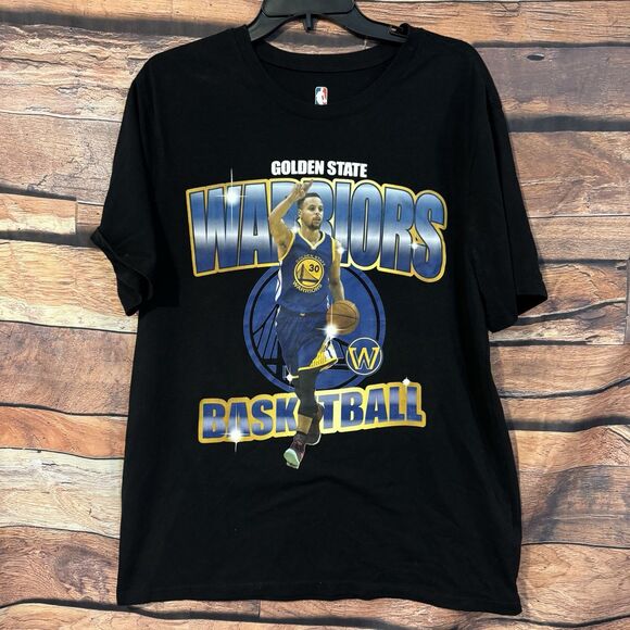 Golden State Warriors Stephen Curry #30 Large T-Shirt Men's Black Basketball Tee - Picture 1 of 8